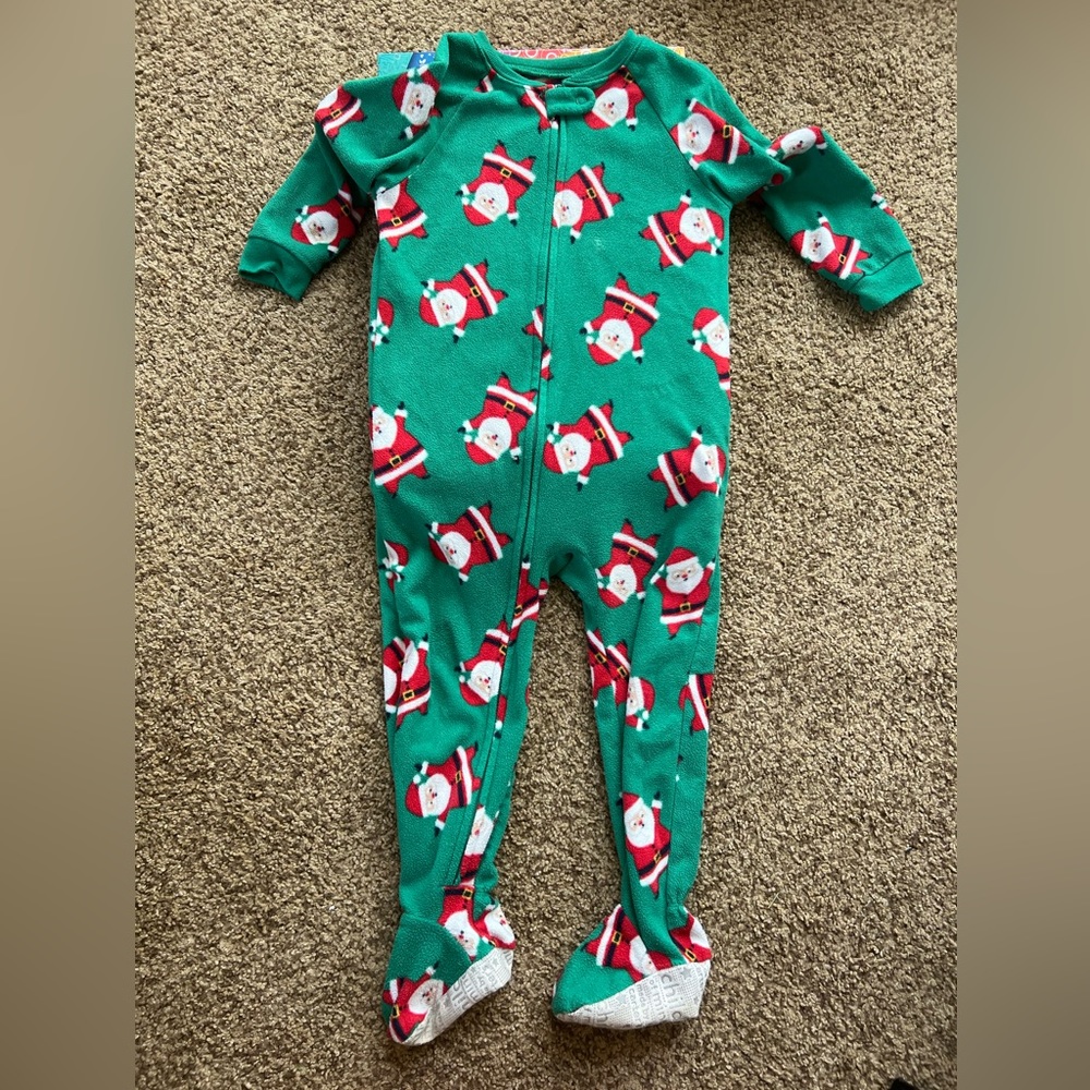 Carter’s Santa toddler fleece zip up pjs